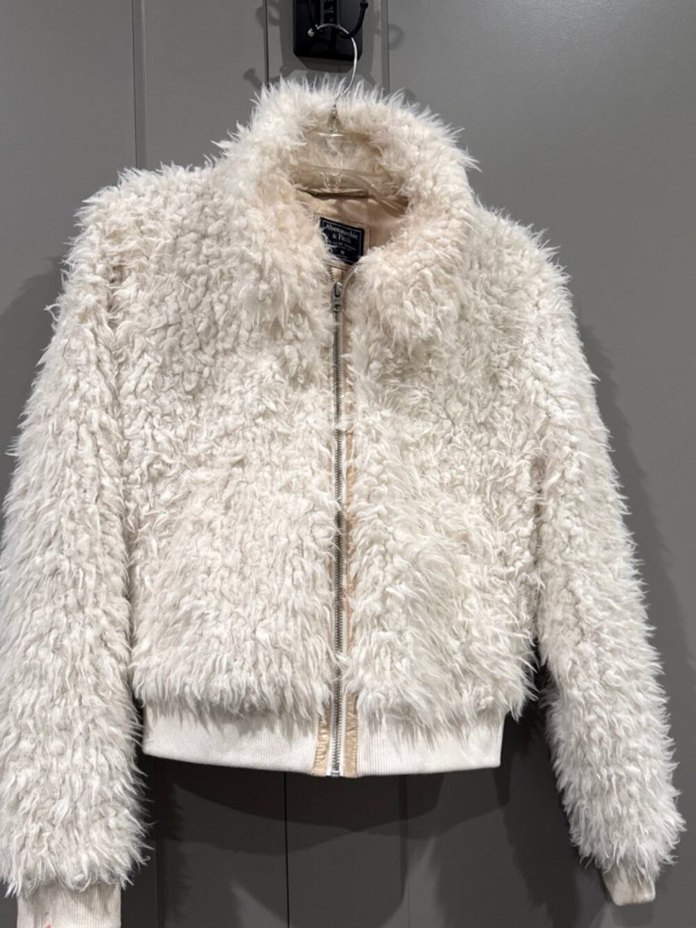 Reformation Faux Fur Jacket Womens Medium White Made in USA